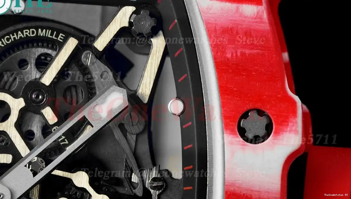 Dial on Carbon RM035-02 White Skeleton V5 RU Strap NH05A ZF 0329